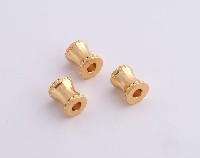 5 pcs 18K Gold Filled Hourglass Spacer Beads,Gold Tube Beads, Hourglass Beads DIY Bracelet Necklace Earrings Jewelry Making,7x5.8mm