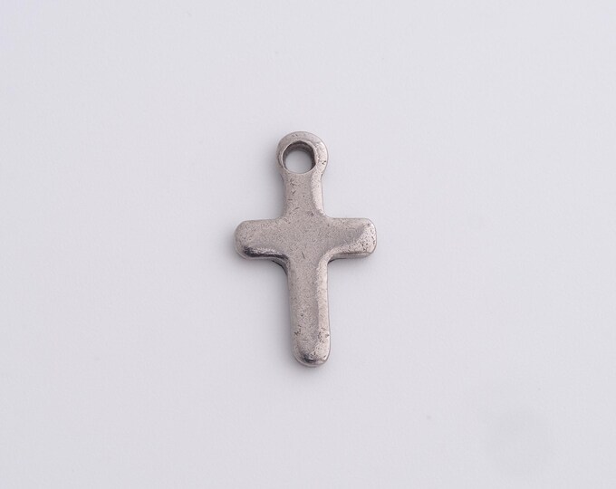 25 pcs Stainless Steel Cross Charm, Jesus Charm,Cross Charm,Simple Cross Pendant, DIY Jewelry Making Supplies,20.6x12x1.5mm