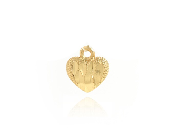 Gold Heart Pendant Puffed Heart Necklace Gold Filled Love and Friendship Necklace DIY Jewelry Making Accessories,12.7x11.5x5mm