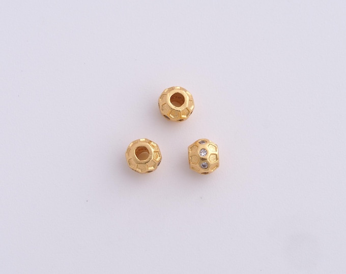 5 pcs 18K Gold Filled Round Spacer Beads,Gold Ball Beads, Tube Beads DIY Bracelet Necklace Earrings Jewelry Making,4.6x4mm
