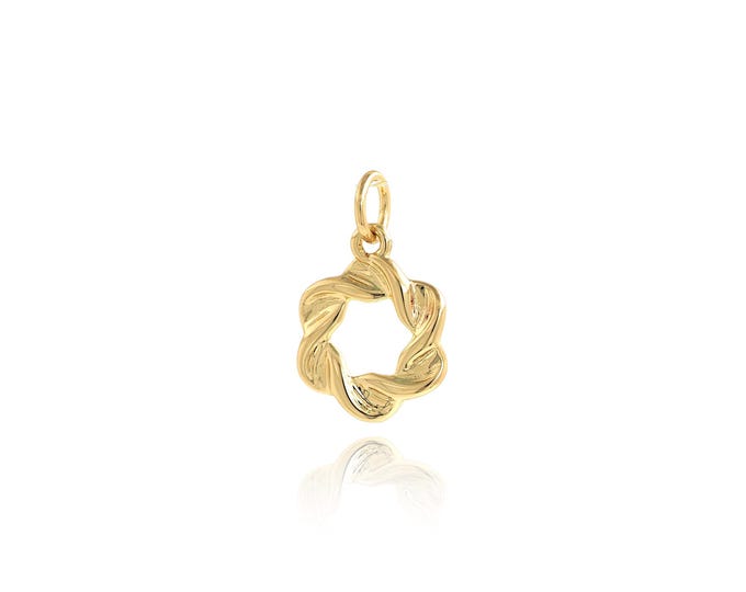 5 pcs Wreath Pendant,18K Gold Filled Wreath Necklace, Wreath Pendant, DIY jewelry Making Accessories,17.3x10.6x1.7mm