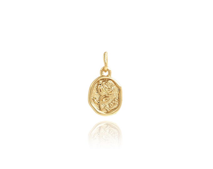 5 pcs Flower Pendant,18K Gold Filled Plant Necklace, Flower Pendant, DIY jewelry Making Accessories,15.7x8.5x2mm