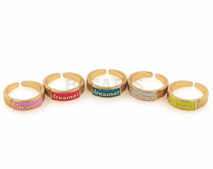 1PCS Engraved Enamel Ring, Multicolor Enamel Ring, Multi-Color Enamel Ring, Fine Enamel Ring, Women's Summer Jewelry Ring