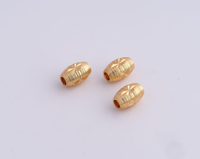 10 pcs 18K Gold Filled Tube Spacer Beads,Gold Tube Beads, Tube Beads DIY Bracelet Necklace Earrings Jewelry Making,7x4.3mm