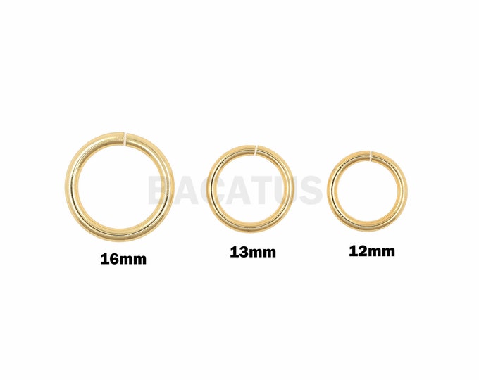 1PCS Large Opening Jump Ring, Gold Opening Jump Ring, Metal Opening Jump Ring, Brass Opening Jump Ring, 16mm 13mm 12mm