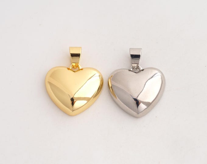 18K Gold Filled Heart Charm,Dainty Love Pendant,Heart Pendant ,DIY Jewelry Supplies,23x18.6x5.2mm