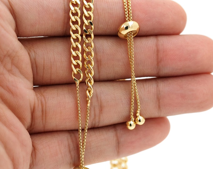 18K Gold Filled Thick Gold Bracelet,Gold Dainty Bracelet,DIY Jewelry Supplies,Women's Bracelets, Gift for Her,