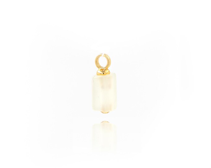 Natural Stone Pendant,18K Gold Filled Natural Stone Necklace,Square Shaped Pendant,DIY jewelry Making Accessories,17.5x6mm
