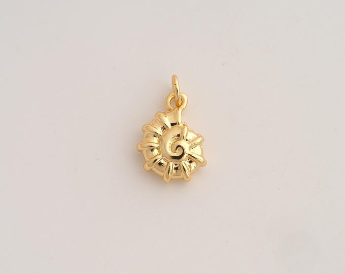 5 pcs 18K Gold Filled Snail Shell Charm,Dainty Shell Pendant,Snail Shell Pendant ,DIY Jewelry Supplies,18.4x11.8x4mm