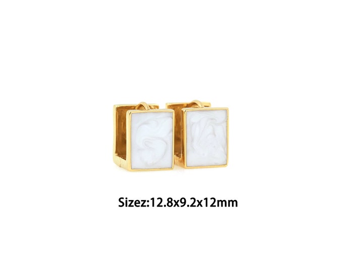 1 pair 18K Gold Filled Square Earrings,Gold Dainty Square Earrings,Simple Stud Earrings,Gift for Her