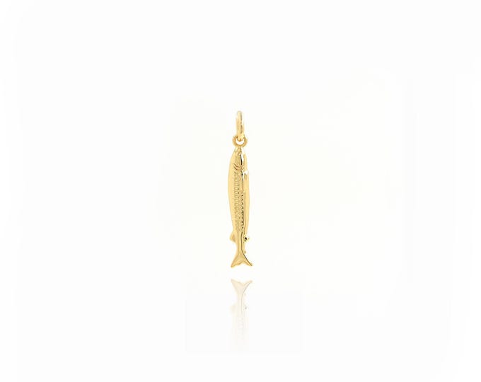 18K Gold Filled Fish Pendant,Gold Dainty  Fish Charms,Fish Charm DIY Jewelry Making Supply,25.3x3.4x2.7mm