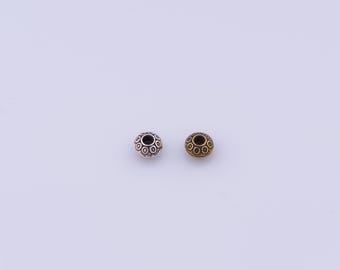 20 pcs 18K Gold Filled Round Spacer Beads,Gold Flat Beads, Round Beads DIY Bracelet Necklace Earrings Jewelry Making,5.3x3.2mm
