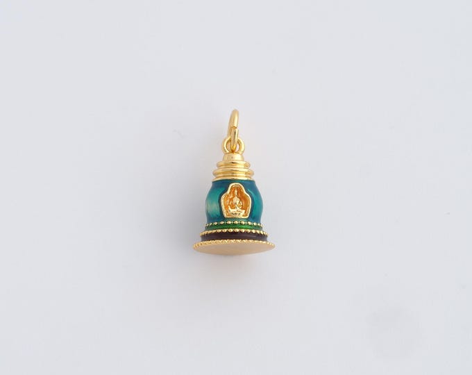 18K Gold Filled Tower Pendant, Gold Dainty Tower Charms,Enamel Charms,Bracelet Necklace for DIY Jewelry Making Supply,15.7x8.5mm