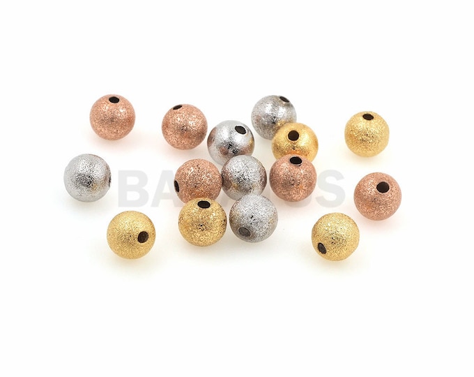 Brushed copper beads, brushed beads, round spacer beads, DIY bracelet necklace beaded jewelry 1pcs