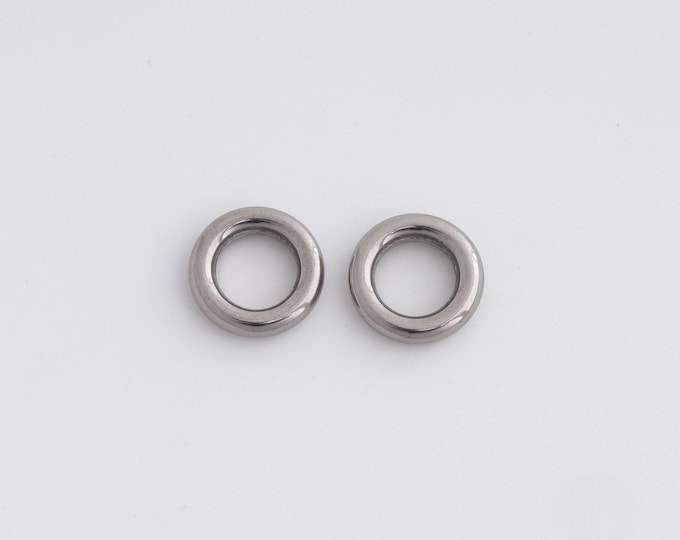 10 pcs Stainless Steel Round Spacer Beads,Silver Flat Beads, Large Hole Beads DIY Bracelet Necklace Earrings Jewelry Making,10x2.2mm