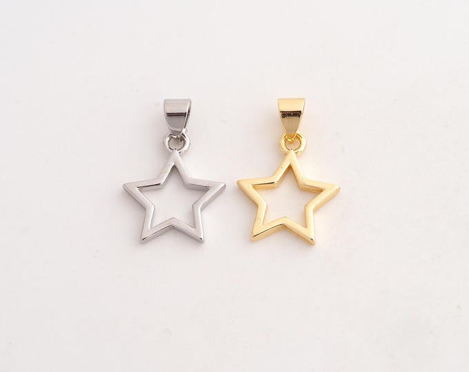 5 pcs 18K Gold Filled Star Charm,Dainty Celestial Pendant,Starburst Pendant ,DIY Jewelry Supplies,20.2x13.6x2mm
