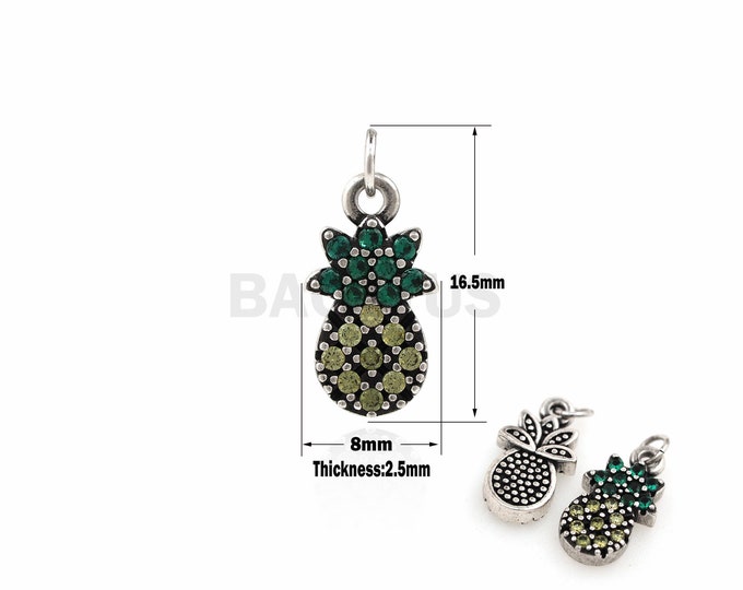 1PCS Antique Pineapple Pendant Suitable for Bracelets, Necklaces, Jewelry Products, Fruit Jewelry, Double-sided Flat Pendant 16.5x8x2.5mm