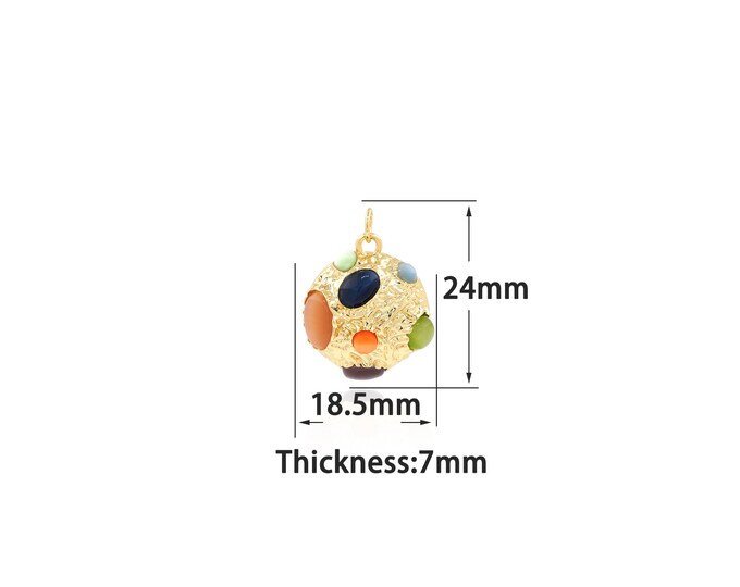 18K Gold Filled Ball Pendant,Gold Dainty Ball Charms,Simple pendant Bracelet Necklace for DIY Jewelry Making Supply