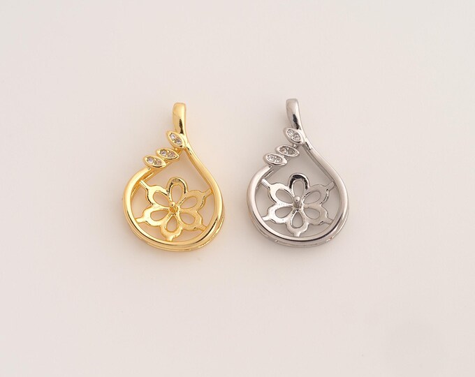 18K Gold Filled Water Drop Charm,Dainty Tear Drop Pendant,CZ Water Drop Pendant ,DIY Jewelry Supplies,19.5x13x3.6mm