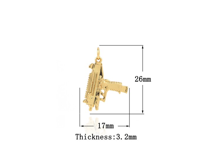 18K Gold Filled weapon Pendant,Gold Dainty weapon Charms,weapon Charm Bracelet Necklace for DIY Jewelry Making Supply