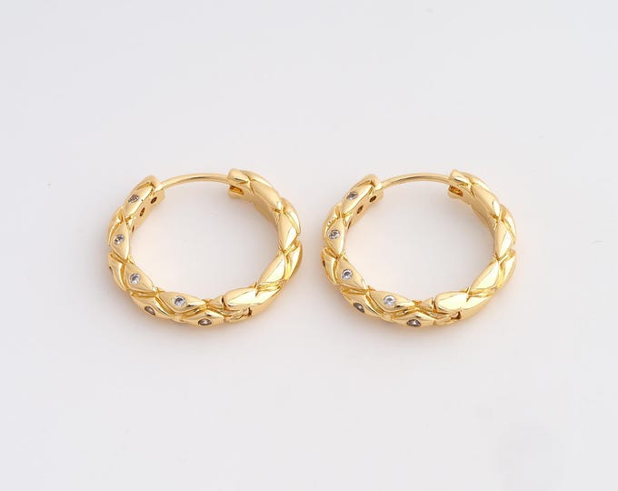 18K Gold Filled Round Earrings,Gold Dainty Earrings,Hugging Hoop Earrings,Gift for Her,23.5x22.3x4mm