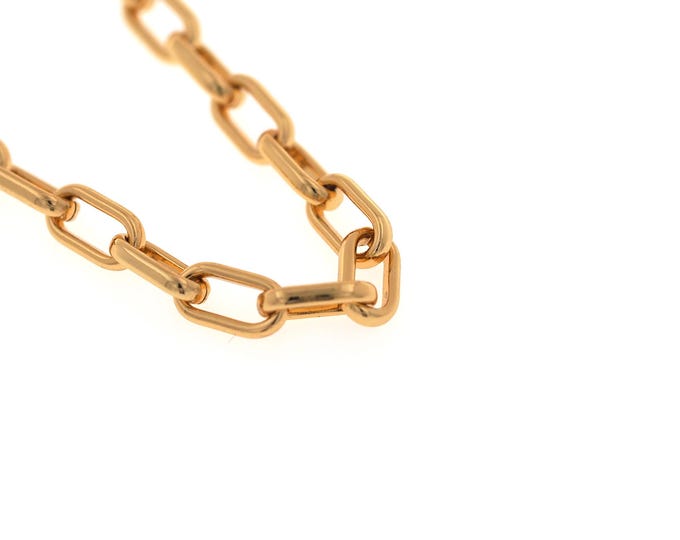 18K Gold Filled Square Chain,Paper Clip Chain,Paper Clip Necklace,Large PaperClip Chain,Oval Chain,DIY Jewelry Supplies,9x4.7x1.6mm