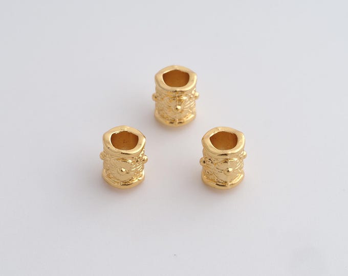 10 pcs 18K Gold Filled Tube Beads,Gold Tube Beads,DIY Bracelet Necklace Earrings Jewelry Making,7.4x5.5mm