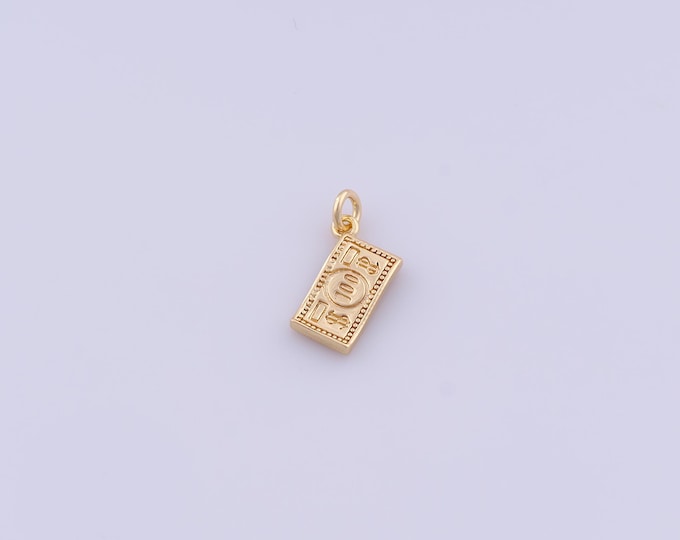 5 pcs Dollars Pendant,18K Gold Filled Money Necklace, Dollars Pendant, DIY jewelry Making Accessories,16.6x11.2x2mm