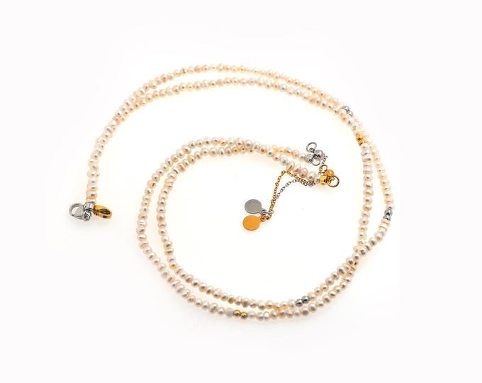 18K Gold Filled Baroque Pearl Necklace,Tail Chain Necklace,Lobster Clasp Necklace,pearl necklace,Gift for Her,45cm