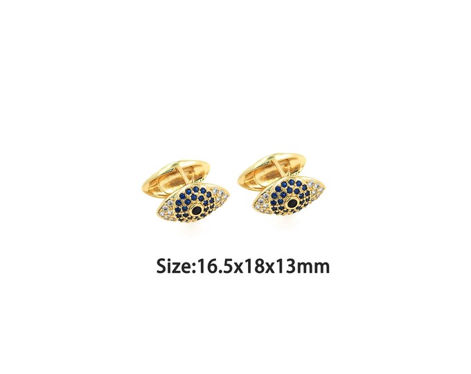 1pair 18K Gold Filling Devil Eye Earrings,Gold Dainty Eye Earring,Simple Earrings,Gift for Her