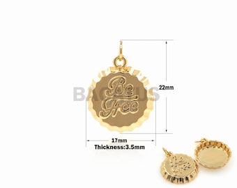 Pendente pendente pendente pendente per bottiglie di birra 1PCS alla rinfusa, fornitura di gioielli fatti a mano fai-da-te 18K Oro Riempimento Fascino coperchio 22x17x3.5mm