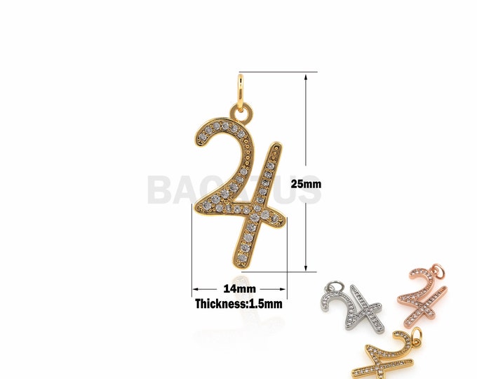 1PCS 18K Gold Filled Jupiter Pendant Jupiter Pendant DIY Pendant Suitable for Bracelet Necklace Jewelry Supplies Cubic Zirconia 25x14x1.5mm
