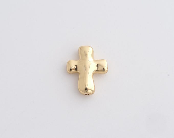 1PCS  Cross Spacer Beads Charm Of Spacer Beads Bic Zirconia Spacer Beads, Christian Gift Supply Survey Results 13.3x11.2x3.2mm