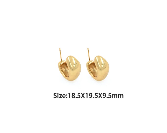 1pair 18K Gold Filling U Stud Earrings,Gold U Stud Earring,Simple Stud Earrings,Gift for Her
