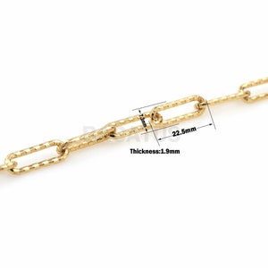 1Meter 18K vergoldet Papier clip Kette, große ovale Kette, Charm Kette, golden Oval Kette, unvollendete Kette, geeignet für Schmuckherstellung