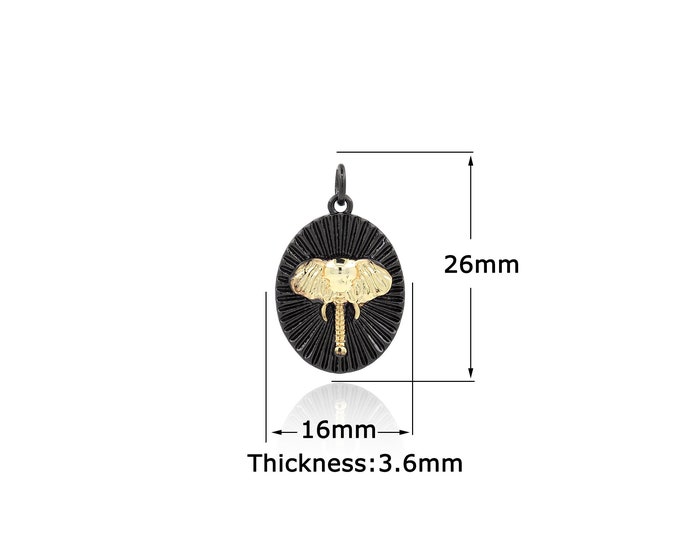 18K Gold Filled Elephant Pendant,Gold Dainty animal Charms,Elephant Charm Bracelet Necklace for DIY Jewelry Making Supply
