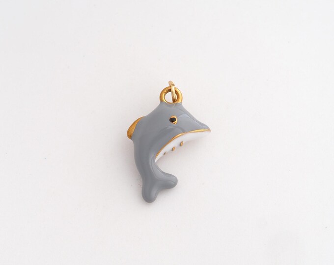 Stainless Steel Dolphin Pendant,Enamel Marine Life Charms,Dolphin Charms for DIY Jewelry Making Supply,23x13.8x6.6mm