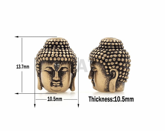 Antique Buddha head, Buddha head beads, CZ densely dense Buddha jewelry beads, Buddha head ornaments 1pcs