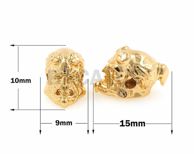 1pcs Hellboy spacer beads,brass paracord bead,Men's Bracelet Jewelry Findings 10x9x15mm