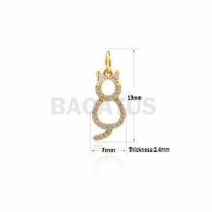 1PCS Micro Pave Cat Necklace, Cubic Cat Pendant, Animal Charm, Cat Charm, CZ Cat Pendant, Suitable For Jewelry Making Products 19×7×2.4mm