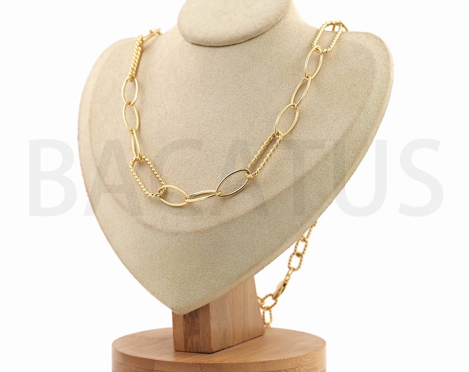 Square Necklace, Basic Necklace,Lobster Clasp Necklace, 18K Gold Filled Tail Chain Necklace, Chain Necklace, DIY Jewelry Supplies,52cm