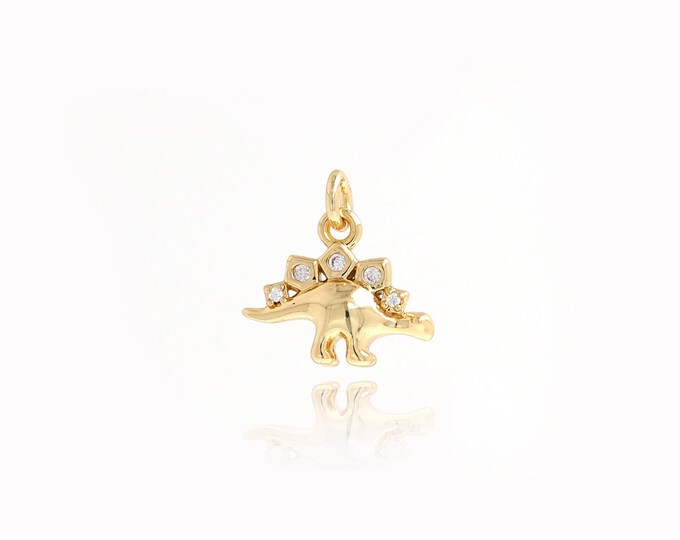 18K Gold Filled Animal Pendant,MicroPaved CZ Animal Charms,Animal Necklace for DIY Jewelry Making Supplies,12.6x12.6x4.2mm