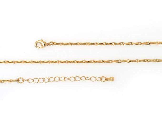 Bar Necklace, Lobster Clasp Necklace, 18K Gold Filled Basic Necklace,Tail Chain Necklace, Chain Necklace, DIY Jewelry Supplies,40cm+6mm