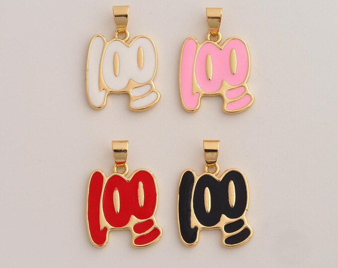 18K Gold Filled 100 Score Charm,Dainty Enamel Grade Score Pendant,100 Score Pendant ,DIY Jewelry Supplies,26x18x2mm
