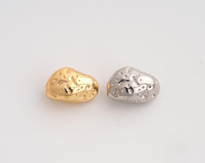 Gold Irregular Beads, 18K Gold Filld Irregular Beads,for Jewelry Making Supplies,14x9.3x8mm Hole 2mm