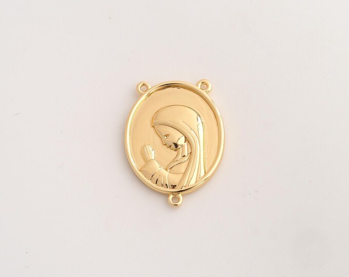 18K Gold Filled Prayer Girl Charm,Dainty Prayer Pendant,Girl Pendant ,DIY Jewelry Supplies,24.4x18.4x2.8mm