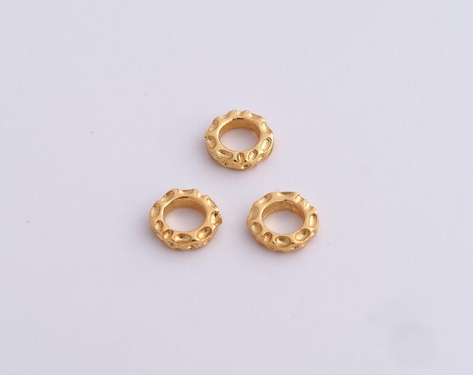 10 pcs 18K Gold Filled Round Spacer Beads,Gold Flat Beads, Round Beads DIY Bracelet Necklace Earrings Jewelry Making,6x1.7mm