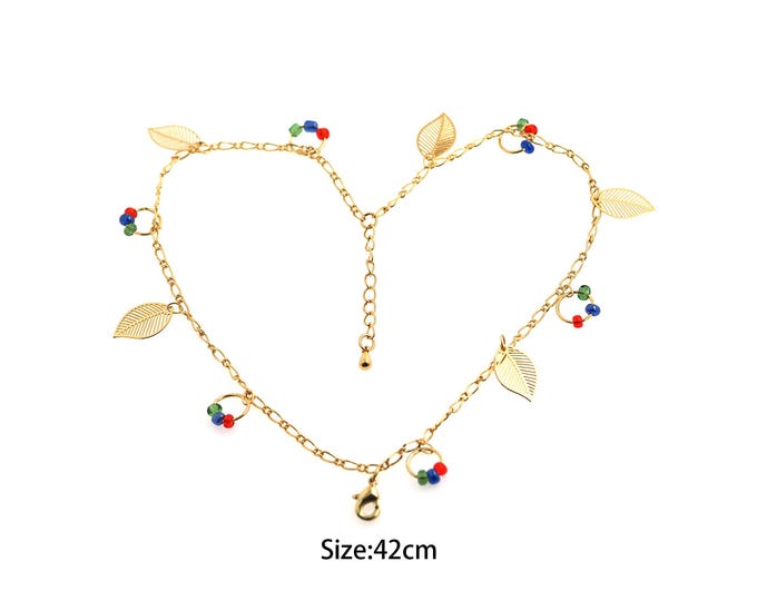 18K Gold Filled Leaf Necklace,Tail Chain Necklace,Lobster Clasp Necklace,Flower necklace,Gift for Her