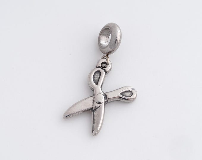Stainless Steel Scissors Pendant,Scissors Charms,Scissors Charm Bracelet Necklace for DIY Jewelry Making Supply,32.4x19.4x3mm