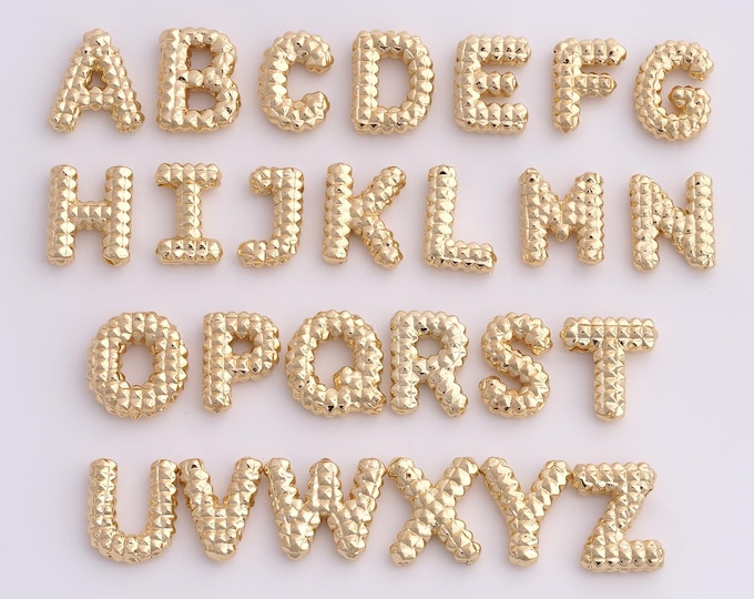 Initial Pendant,18K Gold Filled Letter Necklace, Alphabet Pendant, DIY jewelry Making Accessories,21.3x16.6x5.8mm